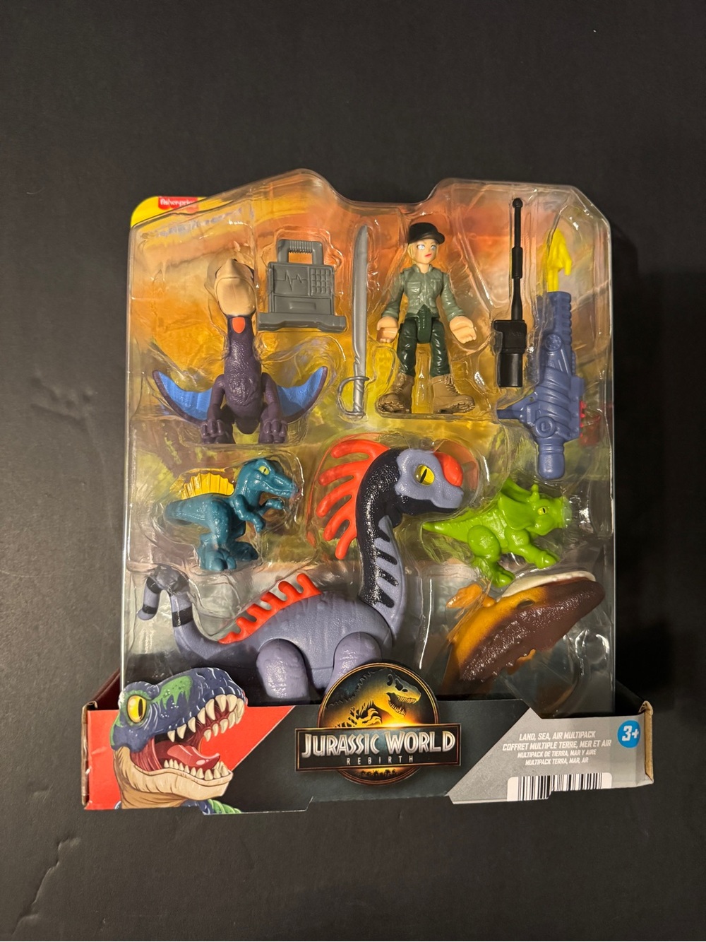 Mattel Jurassic World Purple & Blue Dinosaur Playset with Action Figure